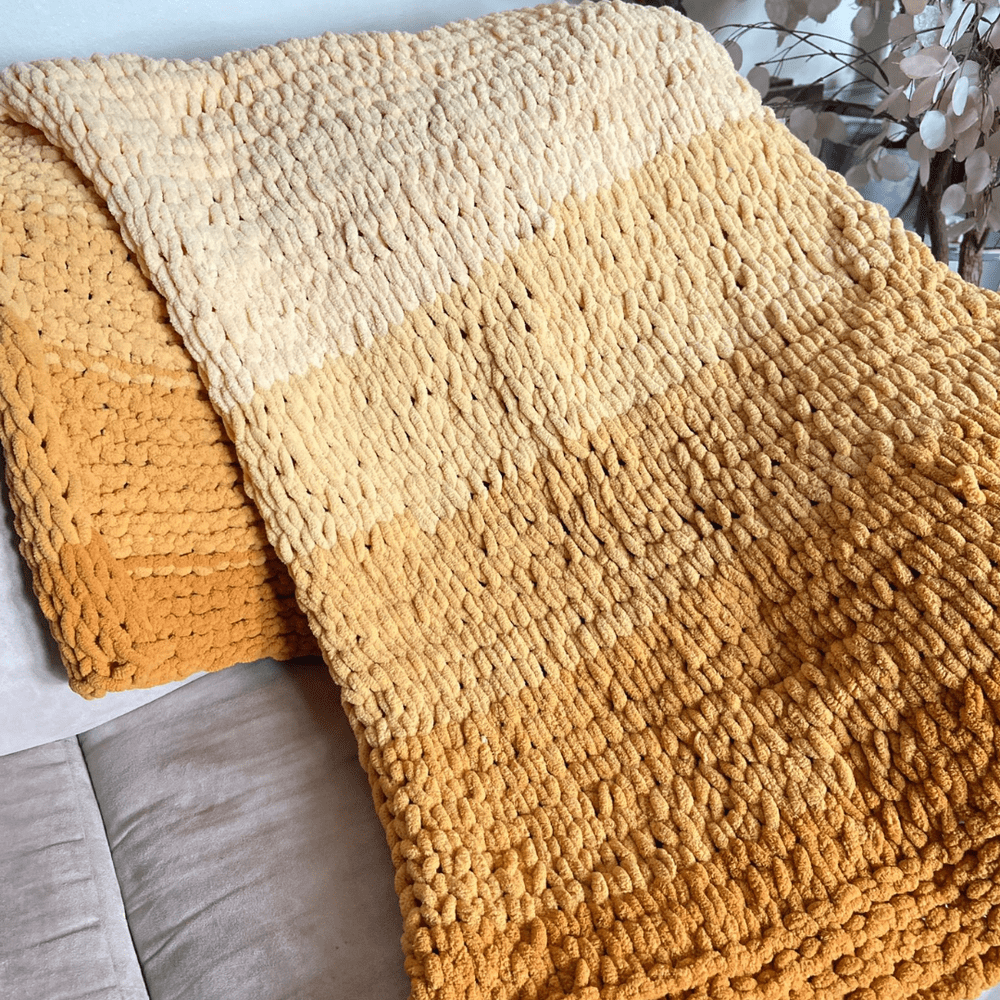 Handmade Ombré Stroller Blanket | 29" x 72" | Nazimaknits nazimaknits