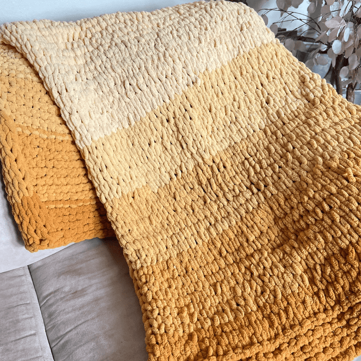 Handmade Ombré Stroller Blanket | 29" x 72" | Nazimaknits nazimaknits