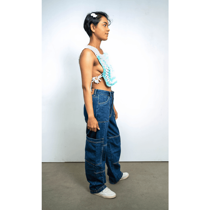 I'm Blue Giant Granny Square Crop Top nazimaknits