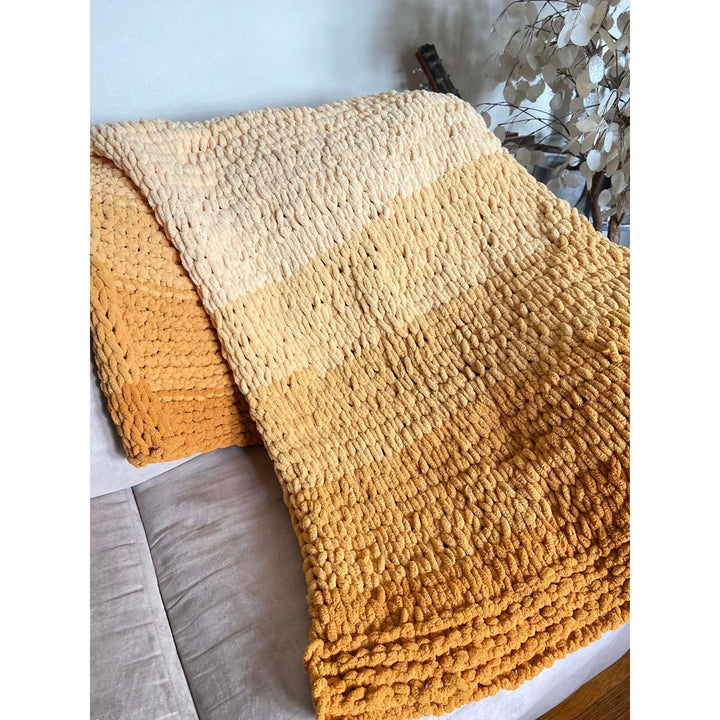 Handmade Ombré Stroller Blanket | 29" x 72" | Nazimaknits nazimaknits