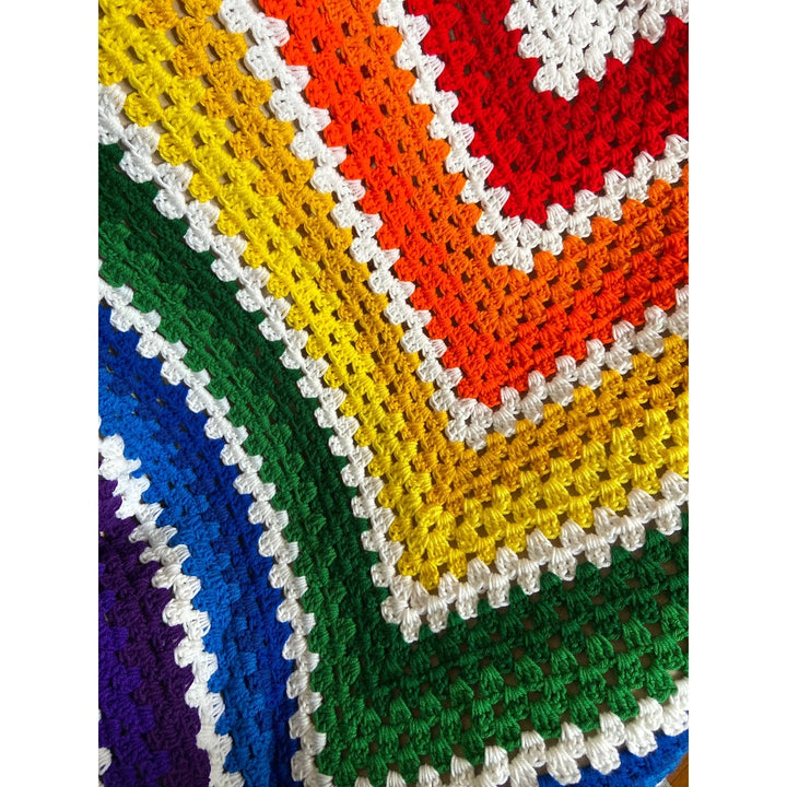 Crochet HandMade Rainbow Blanket| 84" x 84" | NazimaKnits ✨ nazimaknits