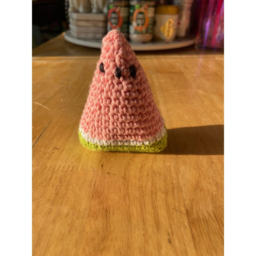 Watermelon Slice Plush Toy | Soft and Cuddly | Fun Summer Decor nazimaknits