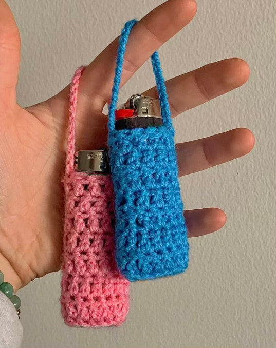 Set of 3 Lighter Cozy Holder Lighter Case Colorful Crochet 