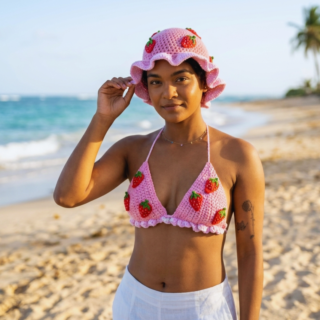 Strawberry Froyo Bikini Top