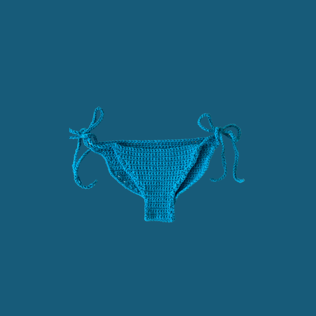 Lite Blue Checkerboard Bikini Top