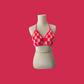Neon Pink Checkerboard Bikini Top