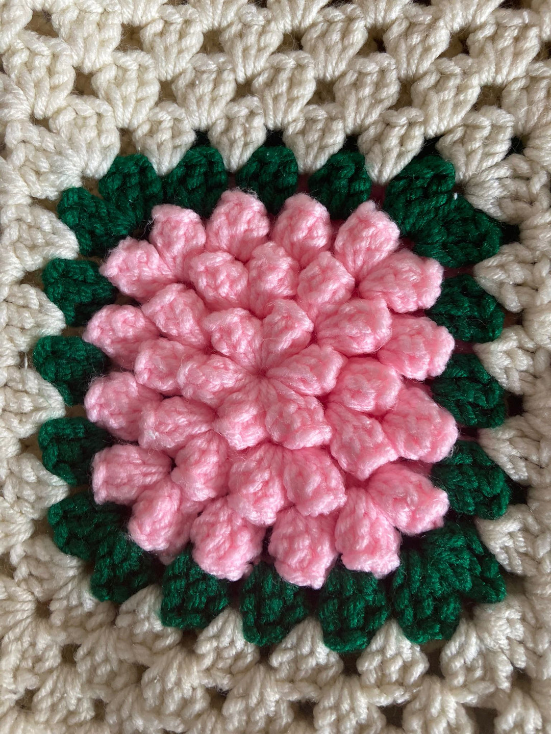 Vintage Handmade Bobble Crochet Blanket | Vibrant Colors | NazimaKnits
