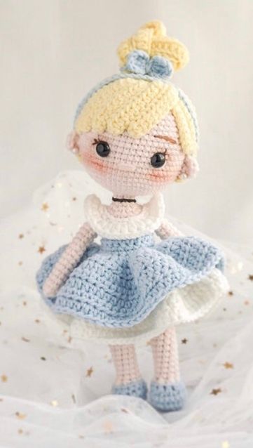 Princess Crochet Doll - Amigurumi Princess Dolls, Princess Gift Toy, Handmade Plush - Snow White, Elsa, Anna, Alice, Aurora, Ariel, Jasmine