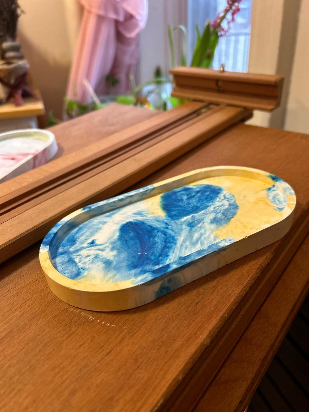 Blue Marble Toned Ceramic Tray