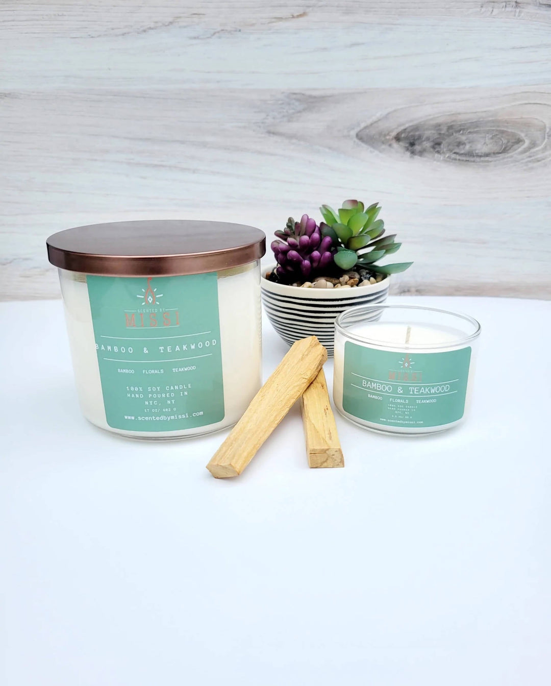 Cotton Wick Candles - Bamboo & Teakwood