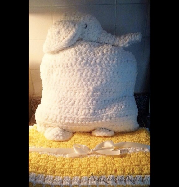 Hand-Crochet Elephant Pillow