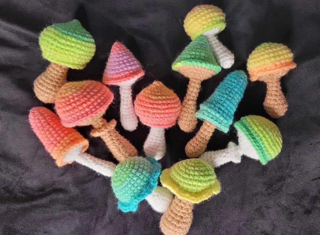 Crochet Psychedelic Mushrooms