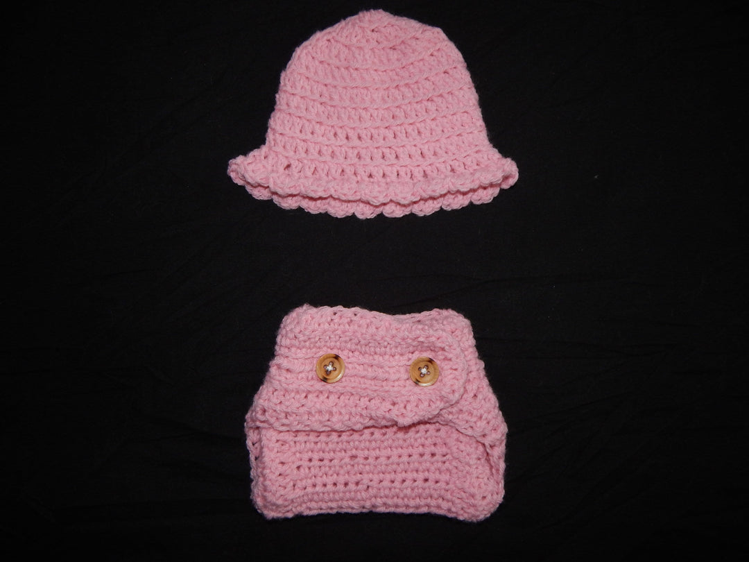 Newborn Matching Hat & Diaper Cover